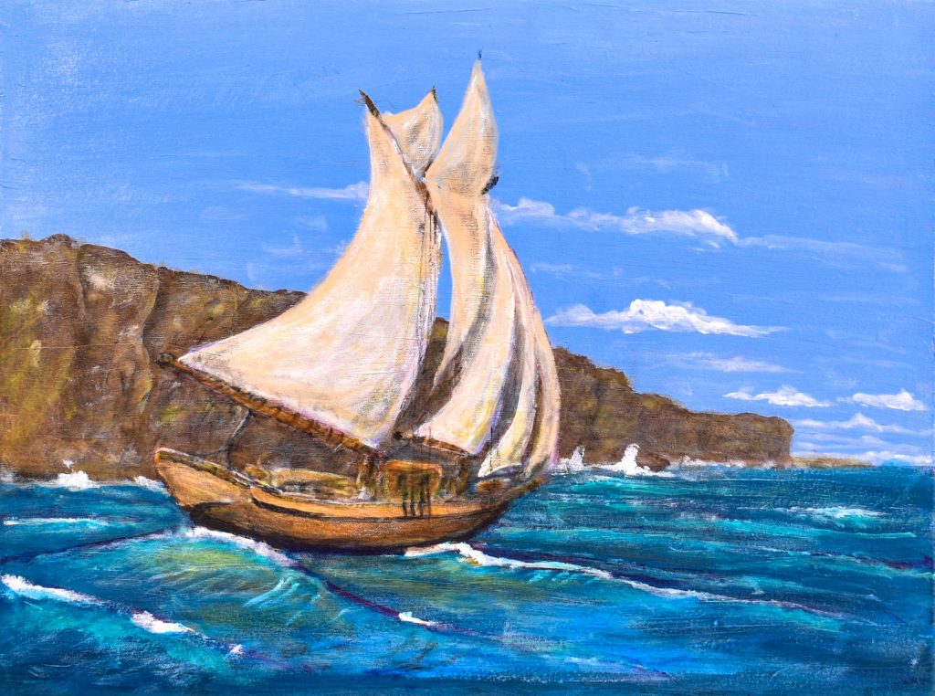 Northeast Bluff - Diptych - Smooth Sailing Exhibit Schooners -24x18-Acrylic- on canvas- $2840 each