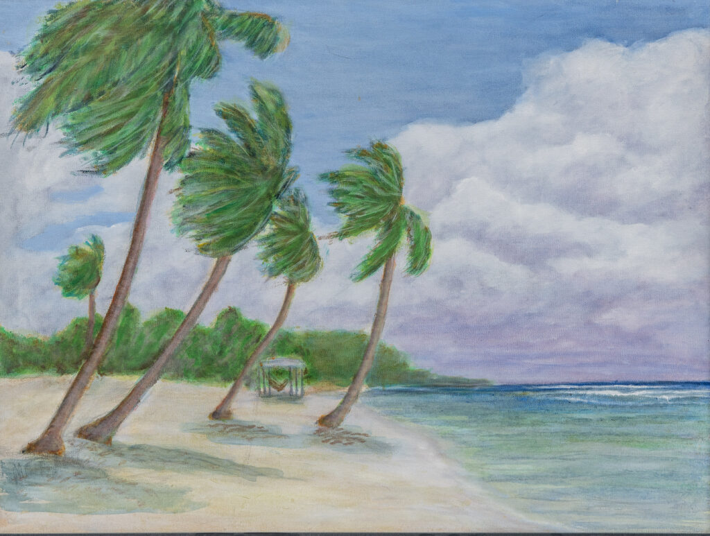 Southeast Beach and Bluff Cayman Brac 24x18-Acrylic Painting-sold Monte Thornton Prints Only. Seascape.