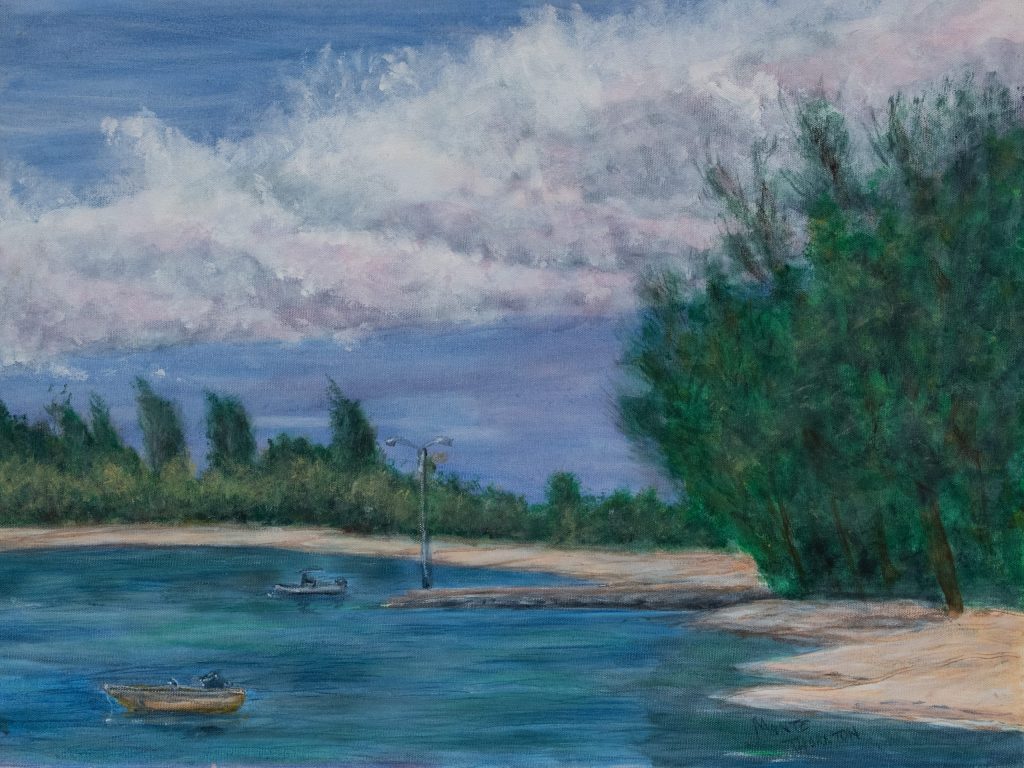 Seacape-Flowers-Sea-Swim-Brac-Lagoo-Reeef-Brac-18x24-Acrylic-on-canvas-$840 each-Series-both-showing by Monte Thornton